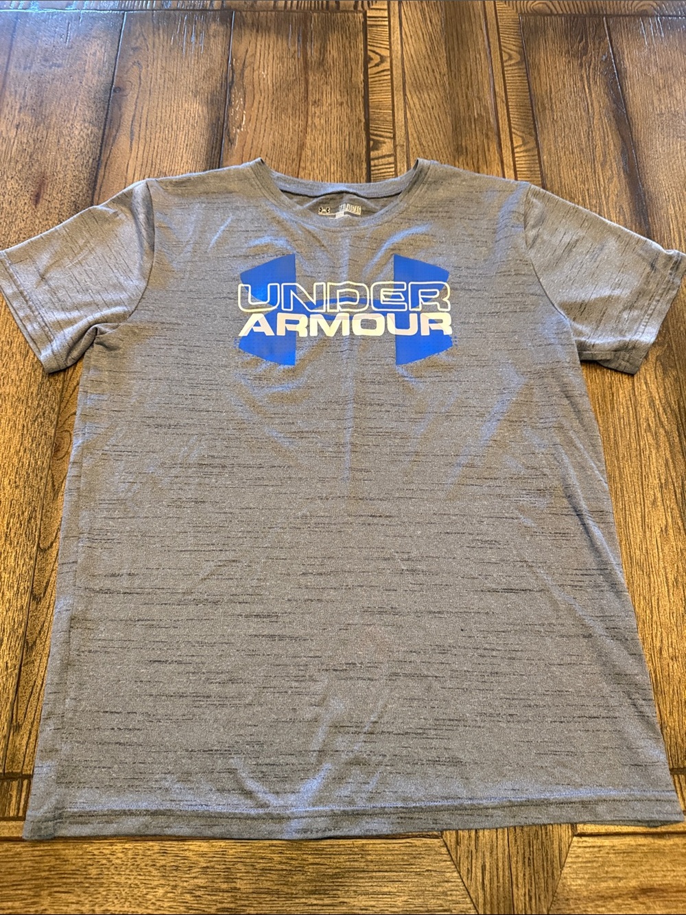 Under Armour Gray Tee with Blue Logo